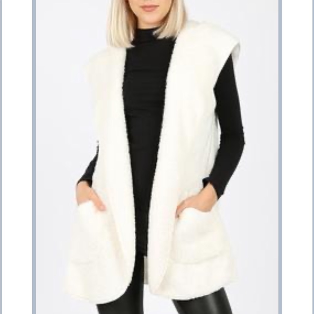 NEW🎈Oversized Ivory/Cream soft Sherpa vest - Picture 7 of 7